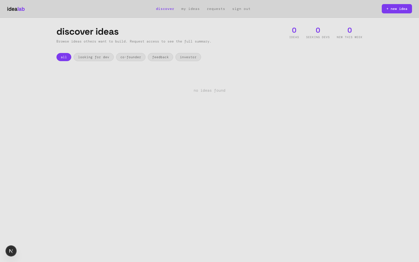 idealab discover board with category filters